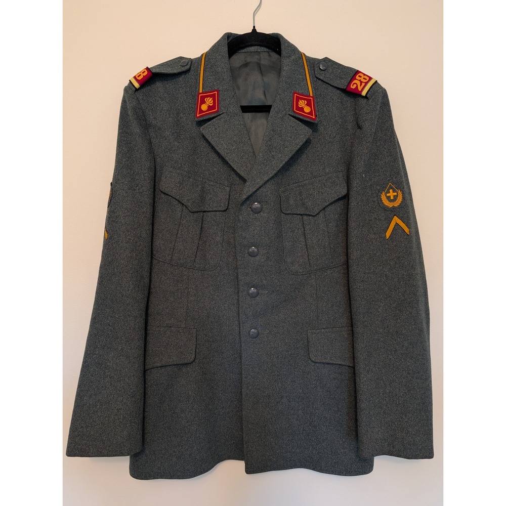 Vintage Swiss Army Military Wool Dress Tunic Jacket Ord 72 Artillery Mens 52 A